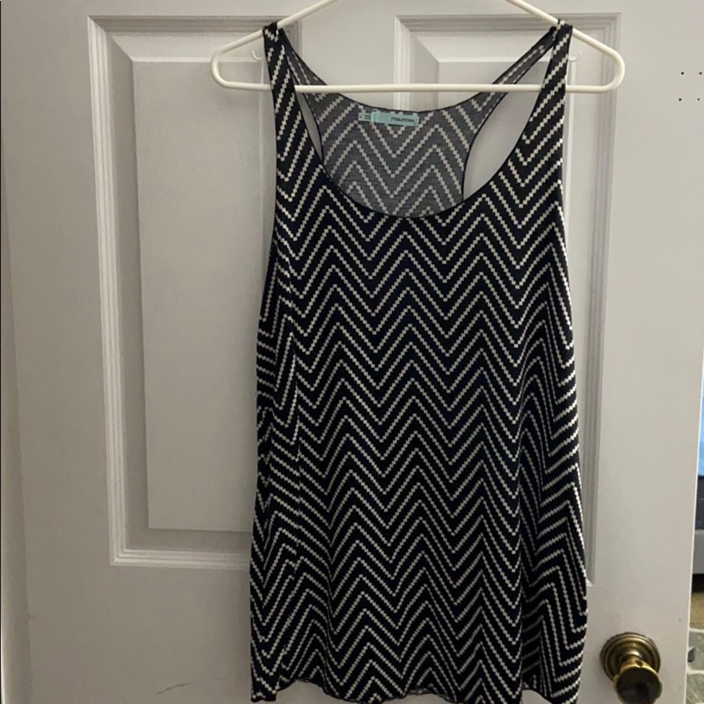Maurice’s black and white chevron tank top